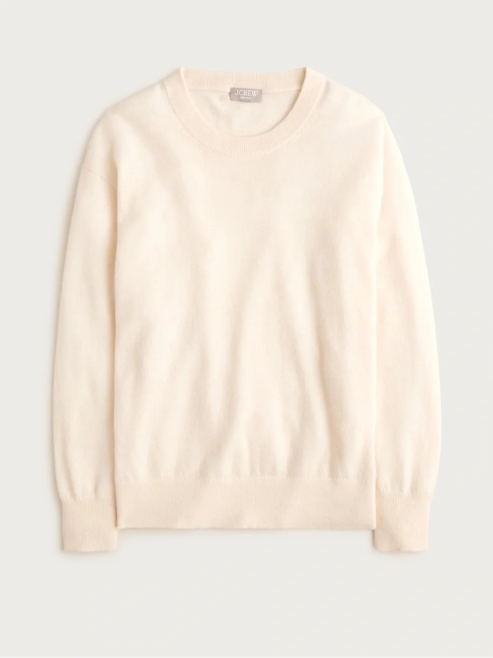 J. Crew Cashmere classic-fit crewneck sweater Heather Natural Cream Size Medium